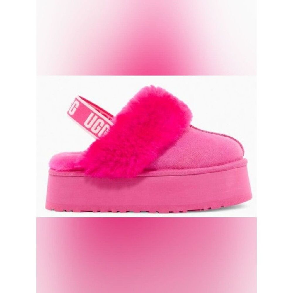 UGG Wmns Funkette Slipper 'Rock Rose' Shoes Size 8 Used Excellent